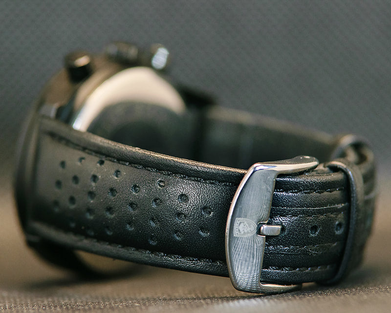 Poedagar 921 - Men’s Chronograph Watch Black/Leather